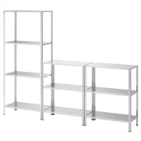 Стеллаж Ikea Hyllis 140см x 180см x 27 см cm/ Металл/ Серый