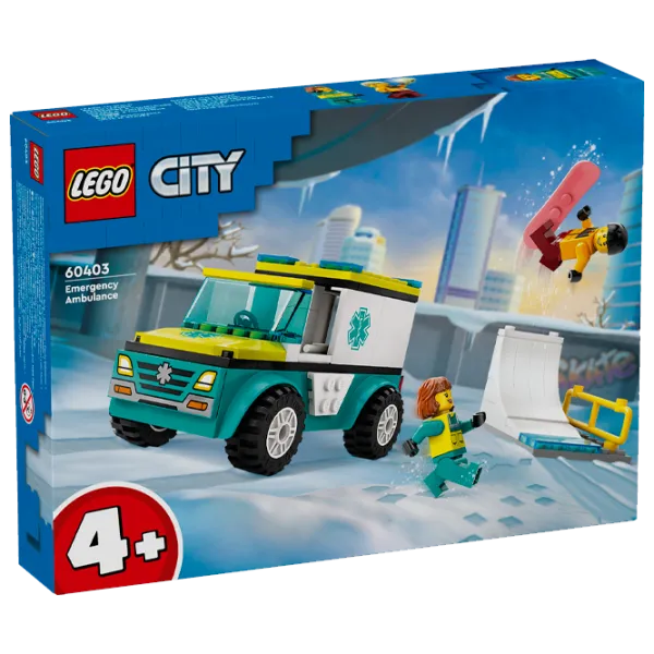 Конструктор LEGO Emergency Ambulance and Snowboarder Фигуры/ Разноцветный photo 1