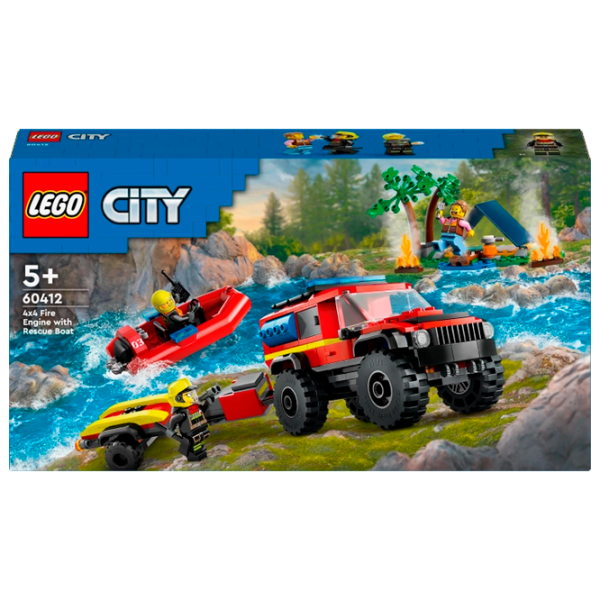 Constructor LEGO 4x4 Fire Truck with Rescue Boat Figuri/ Multicolor photo 1