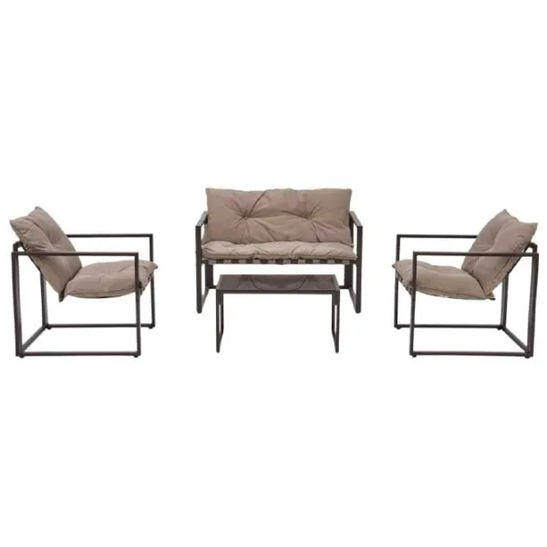 Набор мебели для террасы Halmar Shark Сталь/ Стекло/ Ткань/ Черный photo 1