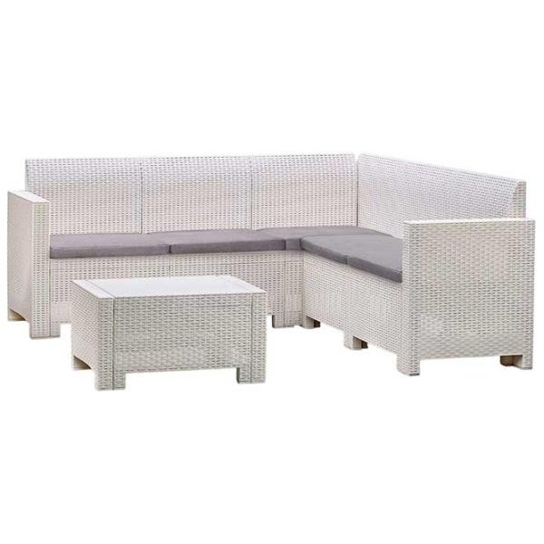 Set mobilă terasă Bica Nebraska Corner Ratan artificial/ Polipropilenă/ White photo 1 Set mobilă terasă Bica Nebraska Corner Ratan artificial/ Polipropilenă/ White photo 1