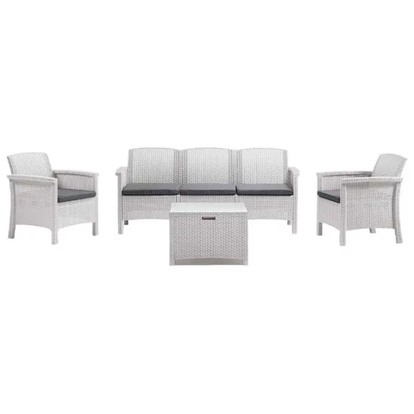 Set mobilă terasă Bica Venezia 3 Ratan artificial/ Polipropilenă/ Rattan artificial/ White photo 1