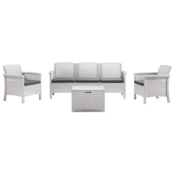 Set mobilă terasă Bica Venezia 3 Ratan artificial/ Polipropilenă/ Rattan artificial/ White photo 1
