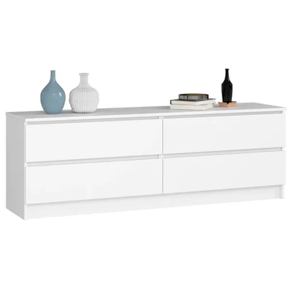 Comodă Akord K160 4SZ 55 x 160 x 40/ LPAL/ Alb photo 1