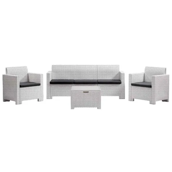 Set mobilă terasă Bica Nebraska 3 Ratan artificial/ Polipropilenă/ Rattan artificial/ Graphite photo 1