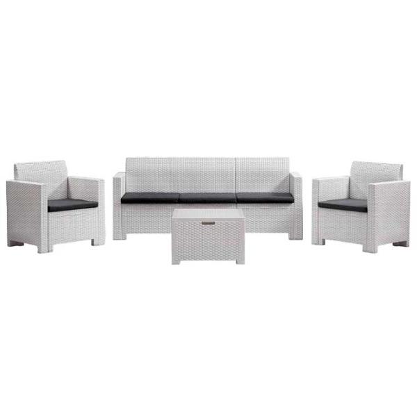 Set mobilă terasă Bica Nebraska 3 Ratan artificial/ Polipropilenă/ Rattan artificial/ Graphite photo 1