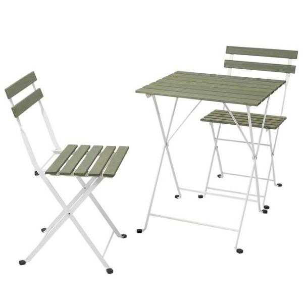 Set mobilă terasă Ikea Tarno 2 Oțel/ Lemn/ Plastic/ White photo 1