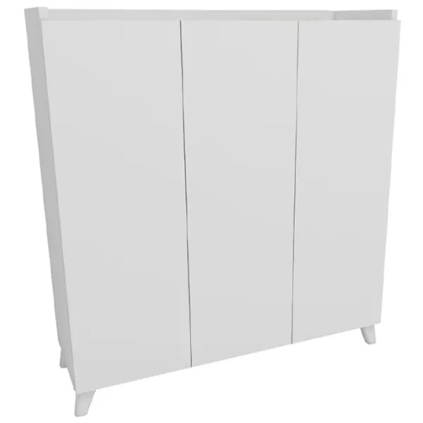 Comodă Fabulous Multifunctional Cabinet With 3 Doors 103.5 x 90 x 30/ PAL/ Alb photo 1