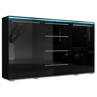 Comodă Helvetia Amber №26 92 x 132 x 39.5/ MDF/ Black