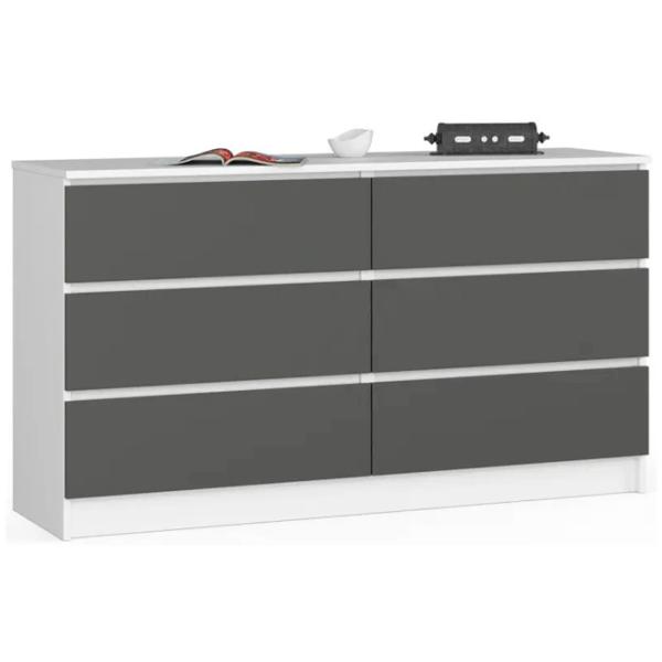 Comodă Akord K140 6SZ 77 x 138 x 40/ LPAL/ Grafit Gray photo 1