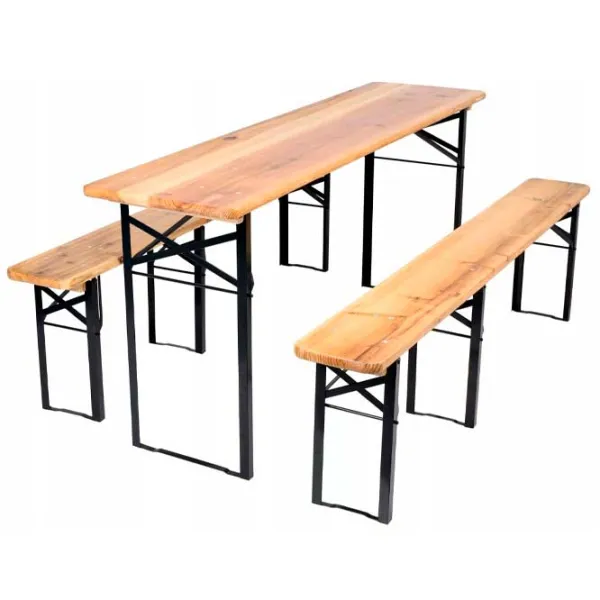 Set mobilă terasă GardenLine MEB2745 Oțel/ Lemn/ Lemn/ Brown photo 1