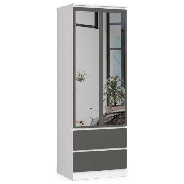 Шкаф Akord Star S60 2D2SZ 2 Lustro 60.4 x 50.4см x 180 / ЛДСП / Белый photo 1