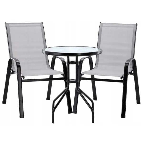 Set mobilă terasă GardenLine SAD5901 Metal/ Sticlă/ Plastic/ Gray photo 1