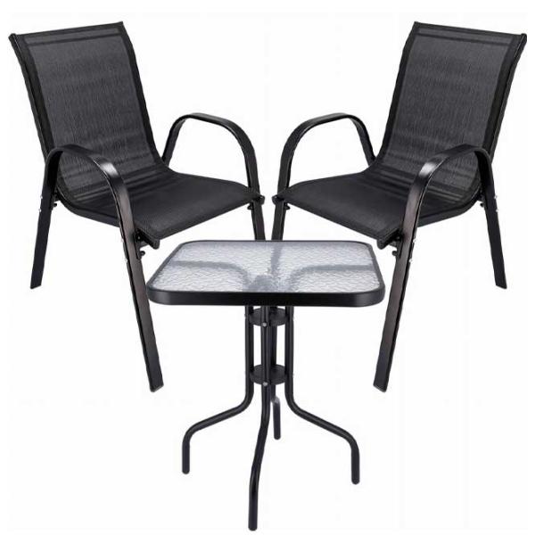 Set mobilă terasă Jumi Fiesta OM-967977 Metal/ Sticlă/ Stofă/ Black photo 1 Set mobilă terasă Jumi Fiesta OM-967977 Metal/ Sticlă/ Stofă/ Black photo 1