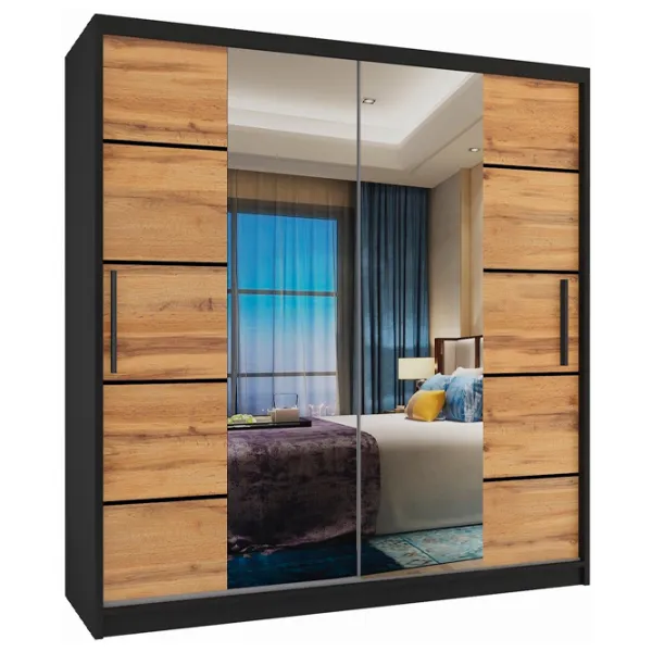 Шкаф Belini Premium ME SZP7 SZP7/0/B/DW/0/KLP 158 x 60см x 216 / ЛДСП / Black photo 1 Шкаф Belini Premium ME SZP7 SZP7/0/B/DW/0/KLP 158 x 60см x 216 / ЛДСП / Black photo 1