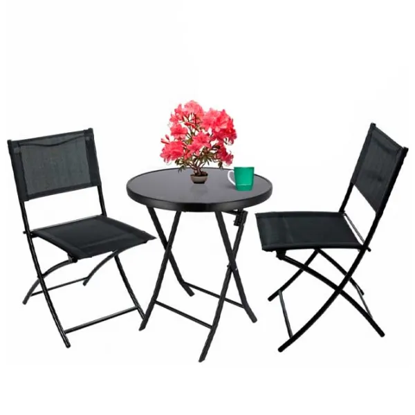 Set mobilă terasă Jumi OM-886094 Metal/ Sticlă/ Metal/ Black photo 1 Set mobilă terasă Jumi OM-886094 Metal/ Sticlă/ Metal/ Black photo 1