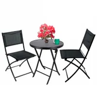 Набор мебели для террасы Jumi OM-886094 Металл/ Стекло/ Металл/ Черный