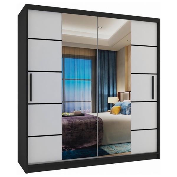 Шкаф Belini Premium ME SZP7 SZP7/0/B/W/0/KLP 158 x 60см x 216 / ЛДСП / Black photo 1 Шкаф Belini Premium ME SZP7 SZP7/0/B/W/0/KLP 158 x 60см x 216 / ЛДСП / Black photo 1