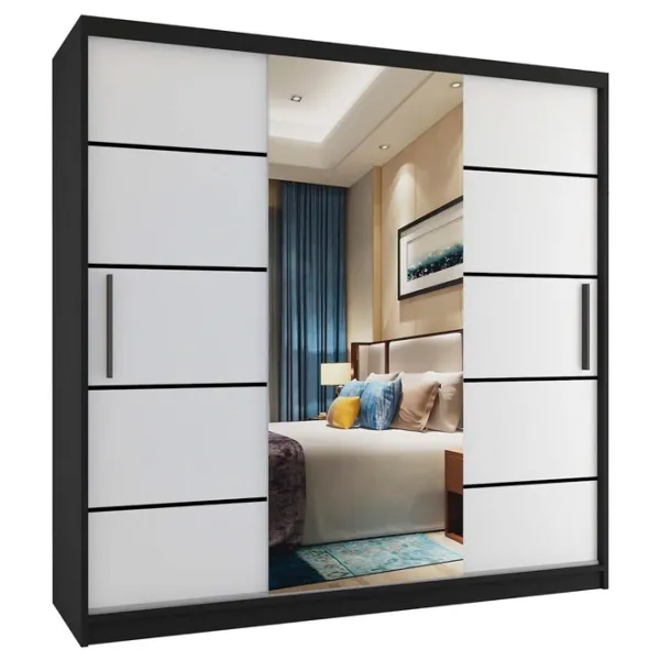 Dulap Belini Premium MT SZP5 SZP5/1/B/W/0/KLP 200 x 60 x 216 / PAL / Negru photo 1 Dulap Belini Premium MT SZP5 SZP5/1/B/W/0/KLP 200 x 60 x 216 / PAL / Negru photo 1
