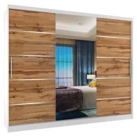 Шкаф Belini Premium MBP SZP8 SZP8/0/1W/2DW1L/0/KLAL 235 x 60см x 216 / ЛДСП / Белый