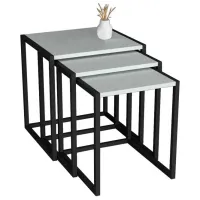 Set măsuțe de cafea Fabulous Metal Nesting 5639935 White
