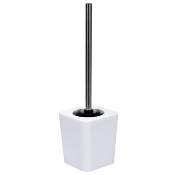 Perie WC Fala CUBOID WHITE Plastic/ De podea photo 1