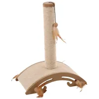 Когтеточка для кошек Flamingo Sisal & Toy Ella Напольная/ Бежевый