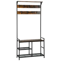 Шкаф для прихожей Costway JV10961CF Дерево/ Коричневый