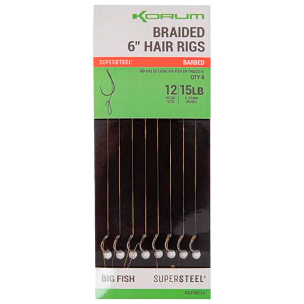 Fir pentru linia principală de pescuit Korum Big Fish Braided Hair Rigs Barbed 8/ 6.8 kg photo 1 Fir pentru linia principală de pescuit Korum Big Fish Braided Hair Rigs Barbed 8/ 6.8 kg photo 1