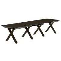 Masă de bucătărie extensibilă DecoPrim Madrid Black Top+Black Legs MDF/ Black