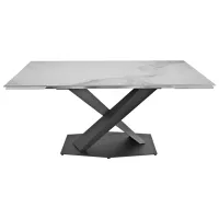 Masă de bucătărie extensibilă DecoPrim Helios Ceramică/ White