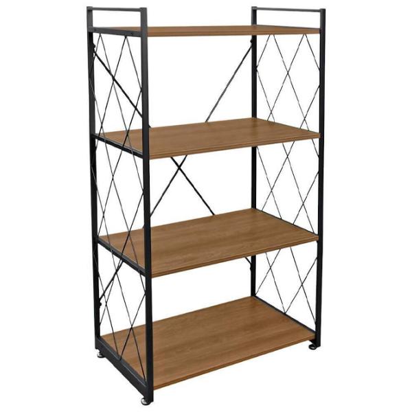 Etajeră Deco CS-2001 125 x 72 x 39 cm/ Metal/ Walnut photo 1