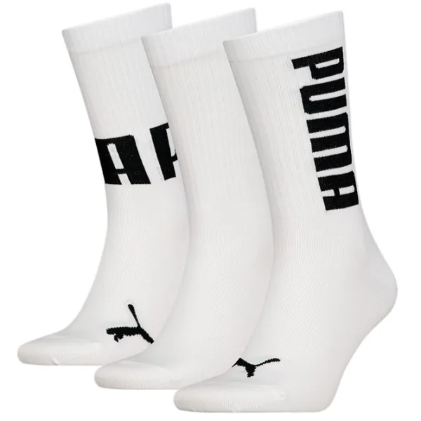 Ciorapi unisex Puma Big Logo Crew 3P 43-46/ White photo 1 Ciorapi unisex Puma Big Logo Crew 3P 43-46/ White photo 1
