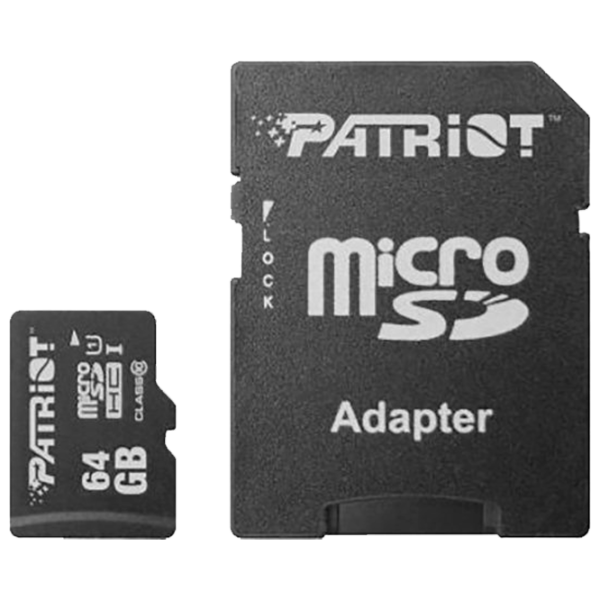 Карта памяти Patriot LX Series 64 ГБ MicroSD/ Class10 photo 1 Карта памяти Patriot LX Series 64 ГБ MicroSD/ Class10 photo 1