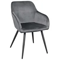 Кухонный стул DecoPrim Airis Бархат/ Серый Черный