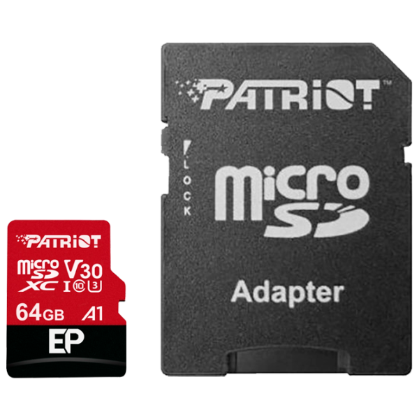 Карта памяти Patriot EP Series 64 ГБ MicroSD/ Class10 photo 1 Карта памяти Patriot EP Series 64 ГБ MicroSD/ Class10 photo 1