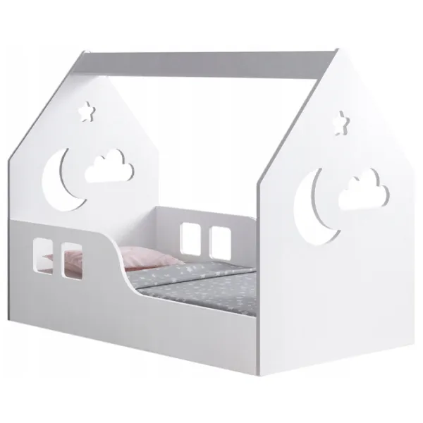 Детская кровать Happy Babies House Cloud L03 80 x 160 см / ЛДСП / Белый photo 1