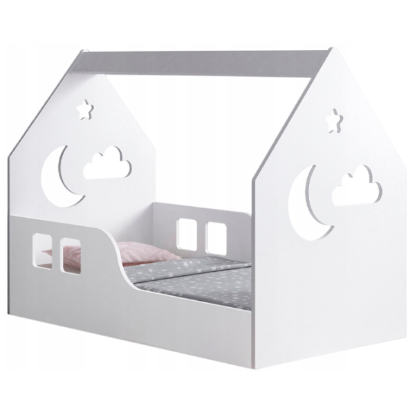 Детская кровать Happy Babies House Cloud L03 80 x 160 см / ЛДСП / Белый photo 1