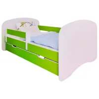 Pat pentru copii BellaLuni Happy 90 x 180 cm/ PAL/ Green