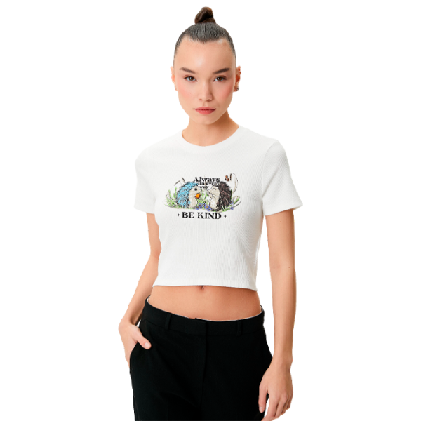 Футболка для женщин Koton 4SAL10158IK 100% хлопок/ Белый photo 1