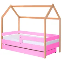 Pat pentru copii BellaLuni Domek 80 x 180 cm/ Masiv/ Pink