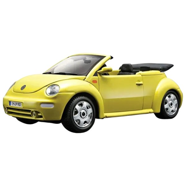 Машинка Bburago Volkswagen New Beetle Cabrio 18-25064 Черный Желтый photo 1