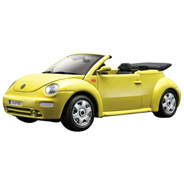 Машинка Bburago Volkswagen New Beetle Cabrio 18-25064 Черный Желтый photo 1