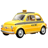 Машинка Bburago Fiat 500 Taxi 18-21033 Черный Желтый
