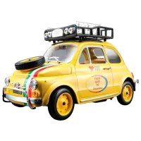 Mașină Bburago Fiat 500 from Bari to Pechino 18-21034 Black Yellow