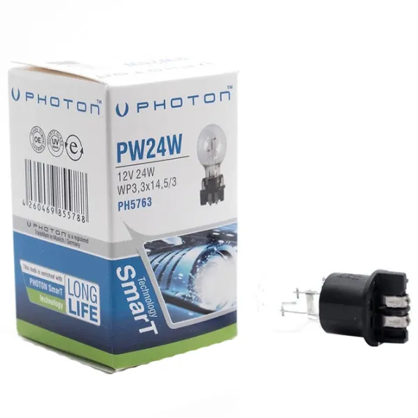 Автомобильная лампа Photon PH5763 Галоген/ PW24W/ WP3.3x14.5/ 3/ 24 Вт photo 1 Автомобильная лампа Photon PH5763 Галоген/ PW24W/ WP3.3x14.5/ 3/ 24 Вт photo 1