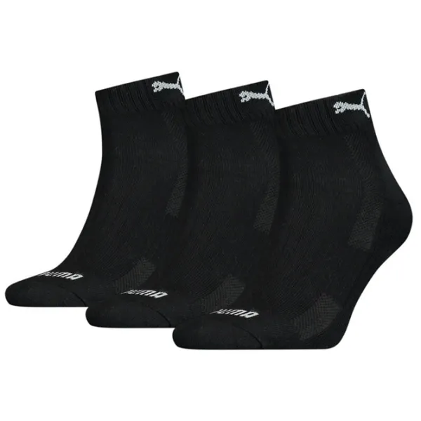 Ciorapi unisex Puma Cushioned Quarter 3P 35-38/ Black photo 1 Ciorapi unisex Puma Cushioned Quarter 3P 35-38/ Black photo 1