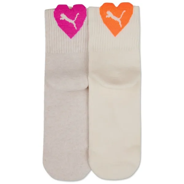 Ciorapi pentru femei Puma Heart Short Sock 2P 35-38/ Oatmeal photo 1
