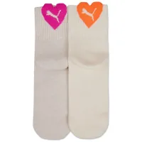 Ciorapi pentru femei Puma Heart Short Sock 2P 35-38/ Oatmeal