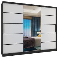 Шкаф Belini Premium MBP SZP8 SZP8/0/1B/2W1L/0/KLP 235 x 60см x 216 / ЛДСП / Black